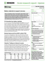 Edison: Battery materials to support recovery - Update from the 25th of March 2020