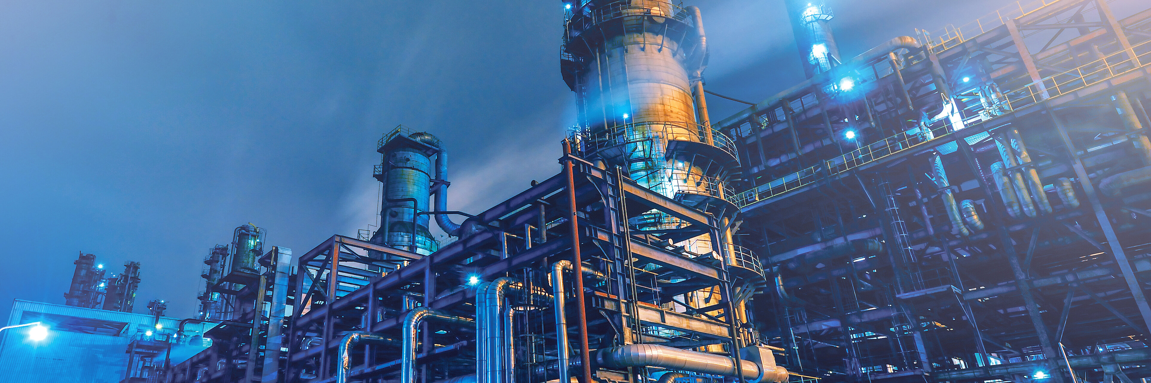 Chemical Industry at night for Chemistry and speciality chemicals at IBU-tec