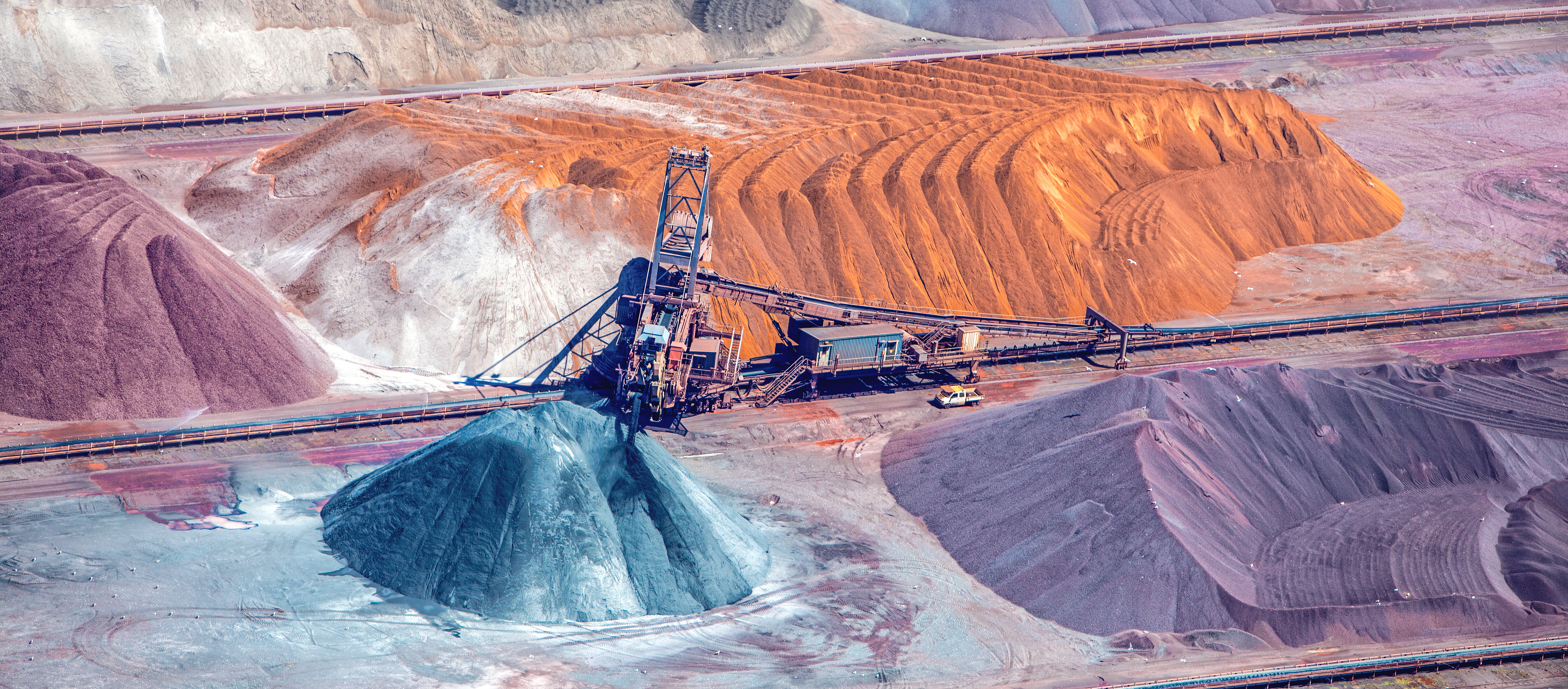 colorful mine with mining operation for minerals and rare earths