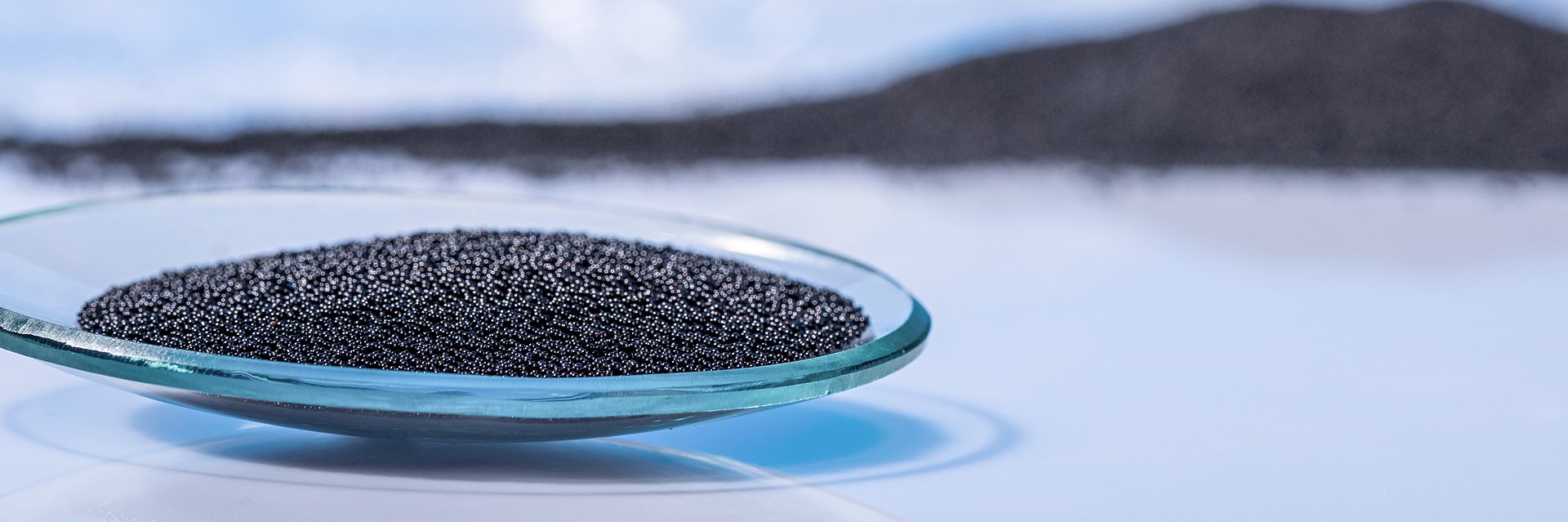 Some activated charcoal or active carbon in a culture dish at IBU-tec for tolling services or material development