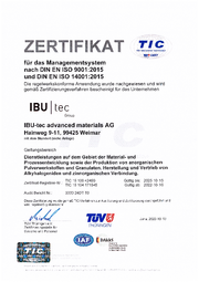 DIN EN ISO 9001 Certificate German