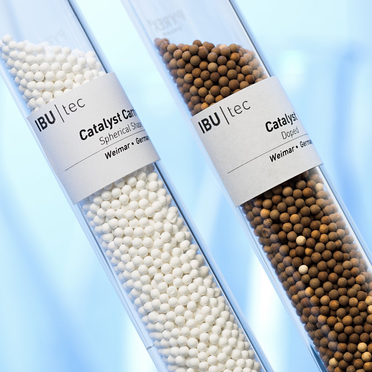 Doping before and after: catalyst carrier green bodies after a thermal treatment in rotary kilns using IBU-tec tolling services or material development