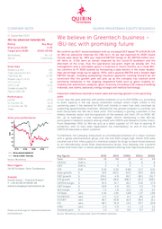 Quirin: IBU-tec Company Note - 21st of September 2020