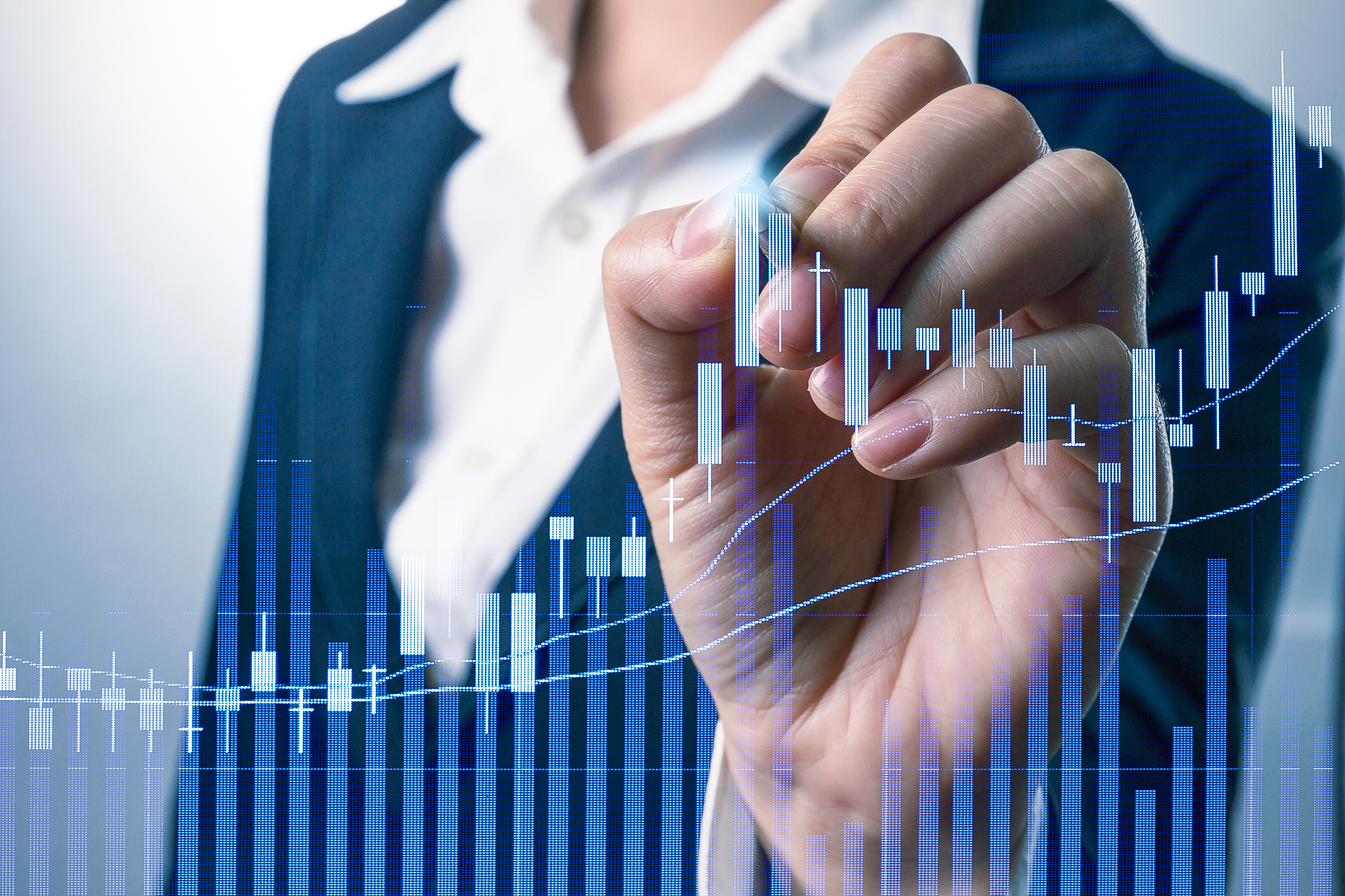 IBU-tec Investor Relations woman with cyber statistics